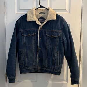 Vintage 1970’s Diamond Double U Sherpa Lined Denim Jacket --Men’s M
